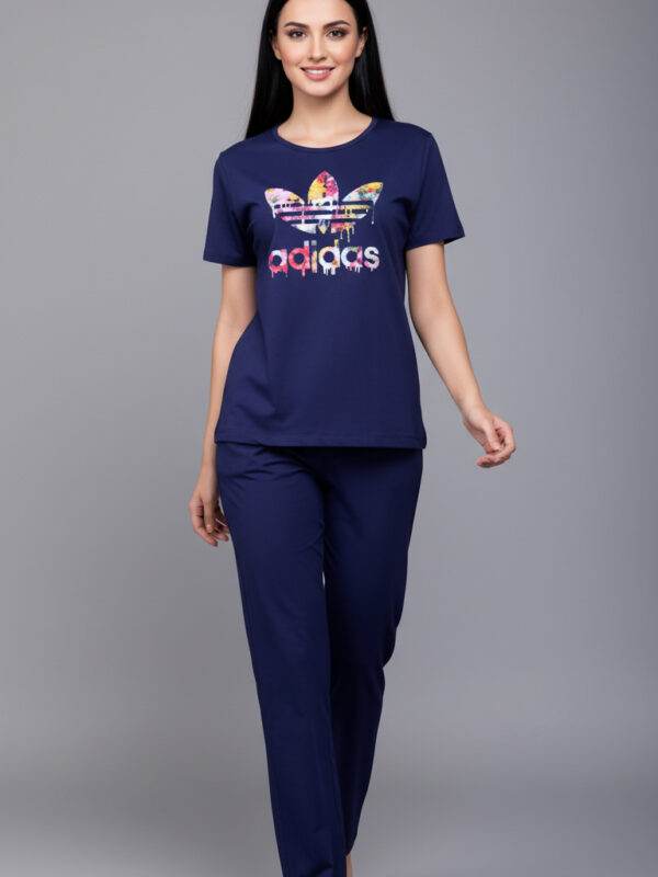 Chic Navy "Splash Trefoil" Comfort Pajama Set