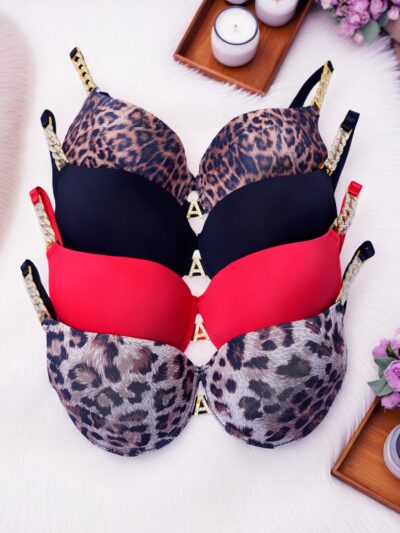 Chic Leopard Print Padded Seamless Bra - Image 6