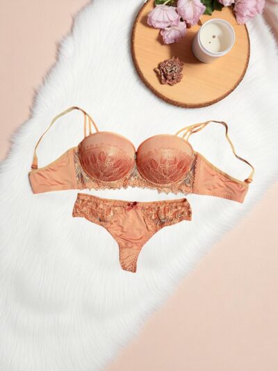 Vibrant Orange Padded Seamless Bra - Image 2