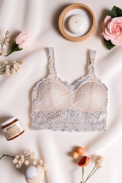 Beige Lace Comfort Bralette - Free Size - Image 3