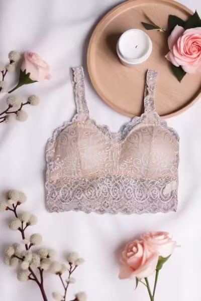 Beige Lace Comfort Bralette - Free Size