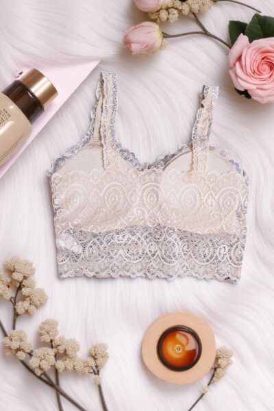 Beige Lace Comfort Bralette - Free Size - Image 4