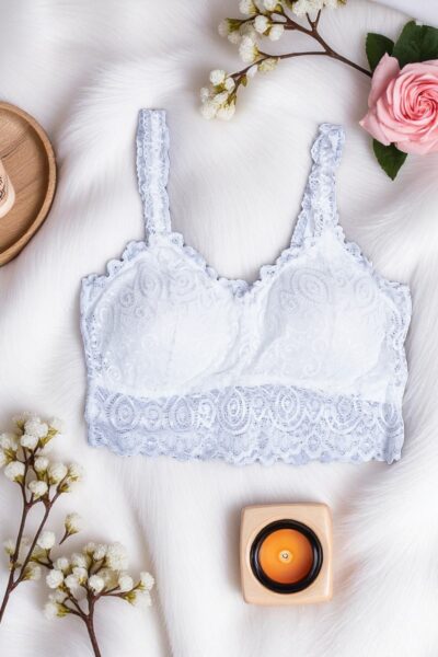White Lace Comfort Bralette - Free Size