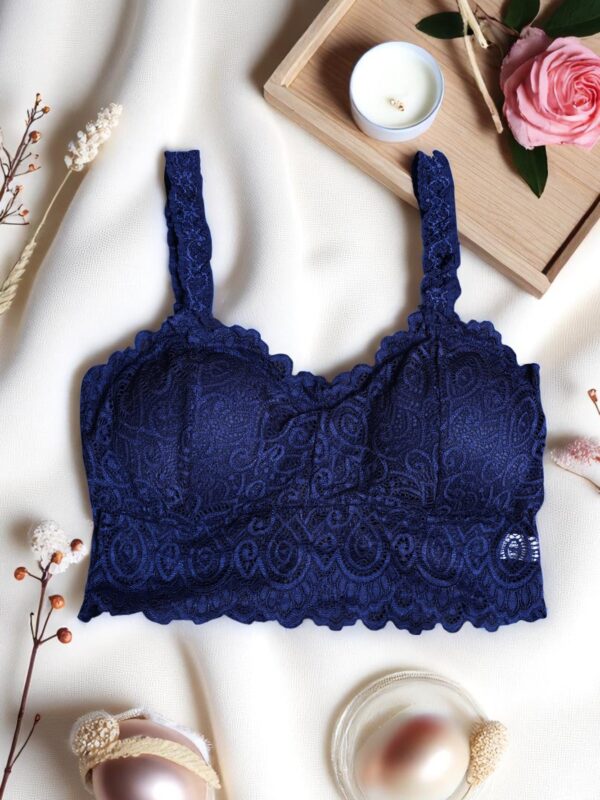 Navy Blue Lace Comfort Bralette - Free Size