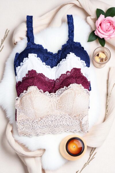 Navy Blue Lace Comfort Bralette - Free Size - Image 5