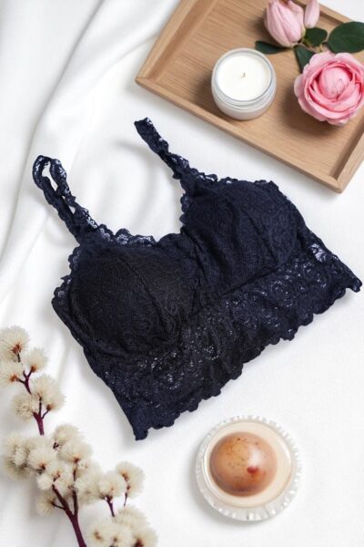 Elegant Black Lace Bralette - Free Size - Image 3