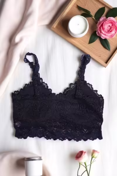 Elegant Black Lace Bralette - Free Size - Image 4