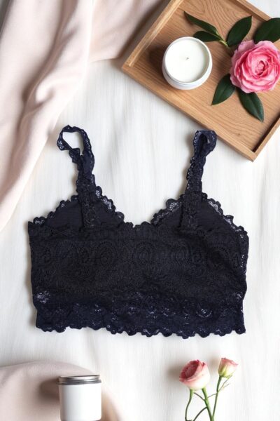 Elegant Black Lace Bralette - Free Size - Image 4
