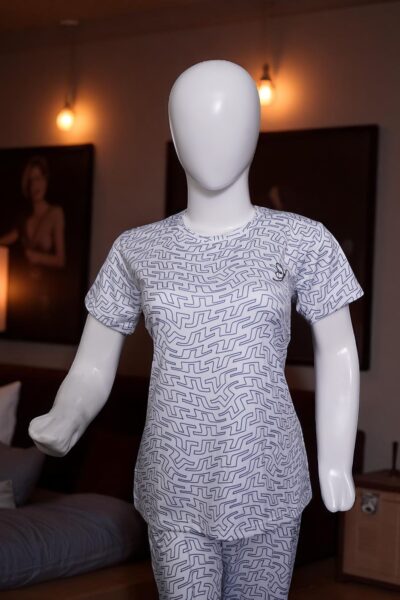 Modern Geometric Print Comfort Pajama Set - Image 5