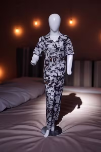 Abstract Marble Print Button-Up Pajama Set