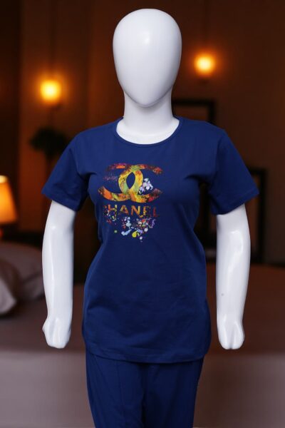 Artistic Navy "Chanel Splash" Comfort Pajama Set - Image 3