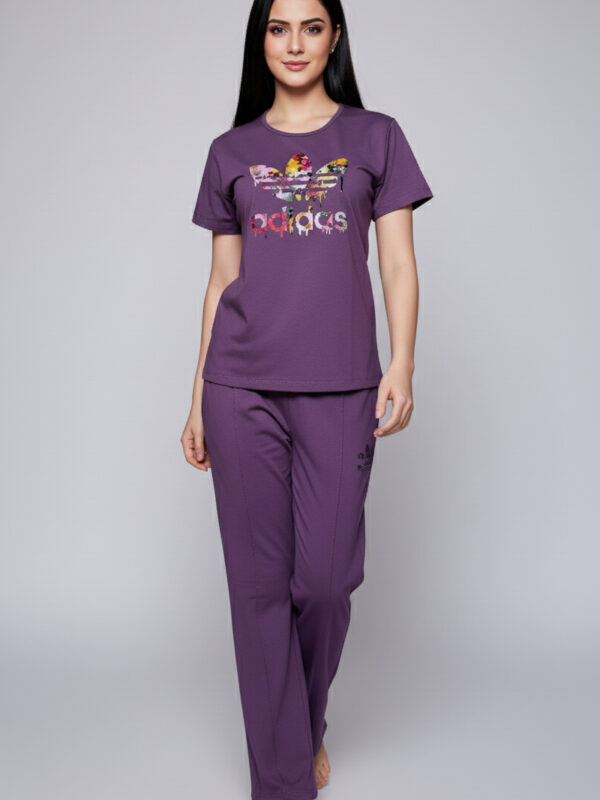 Playful Purple "Splash Trefoil" Comfort Pajama Set