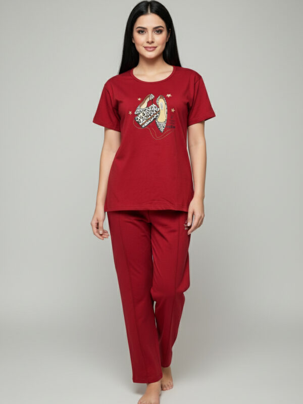 Bold Red "Fashion Heels" Comfort Pajama Set