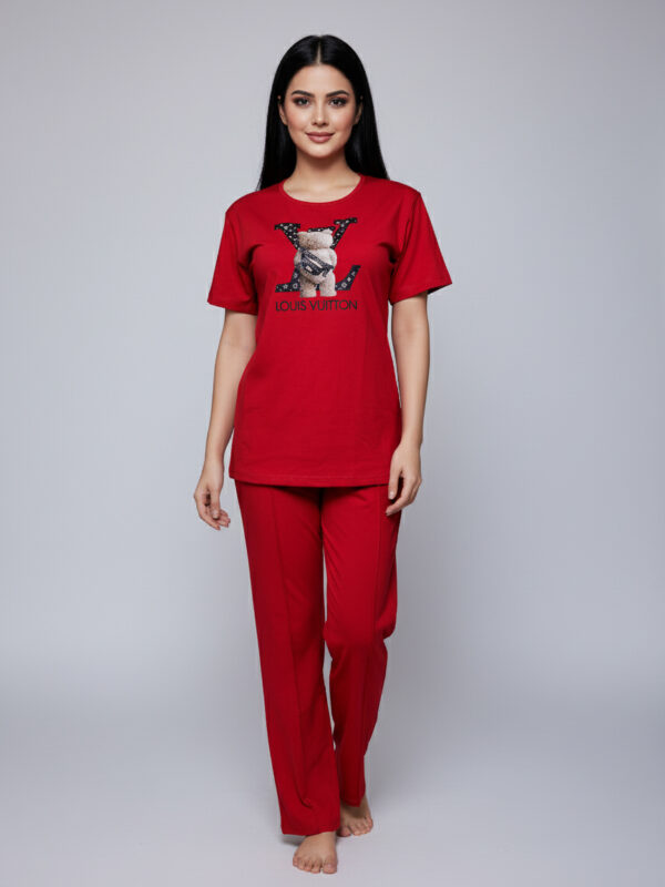Bold Red "LV Bear" Comfort Pajama Set