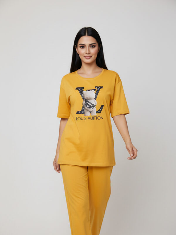 Sunny Yellow "LV Bear" Comfort Pajama Set