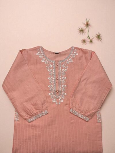 Charming Pink Cotton Embroidered Top - Image 3