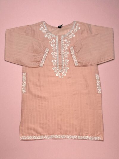 Charming Pink Cotton Embroidered Top