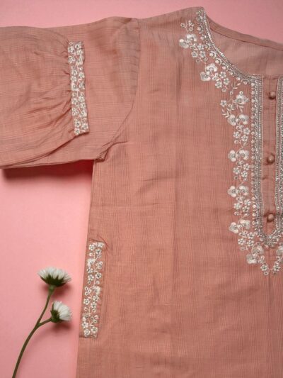 Charming Pink Cotton Embroidered Top - Image 2
