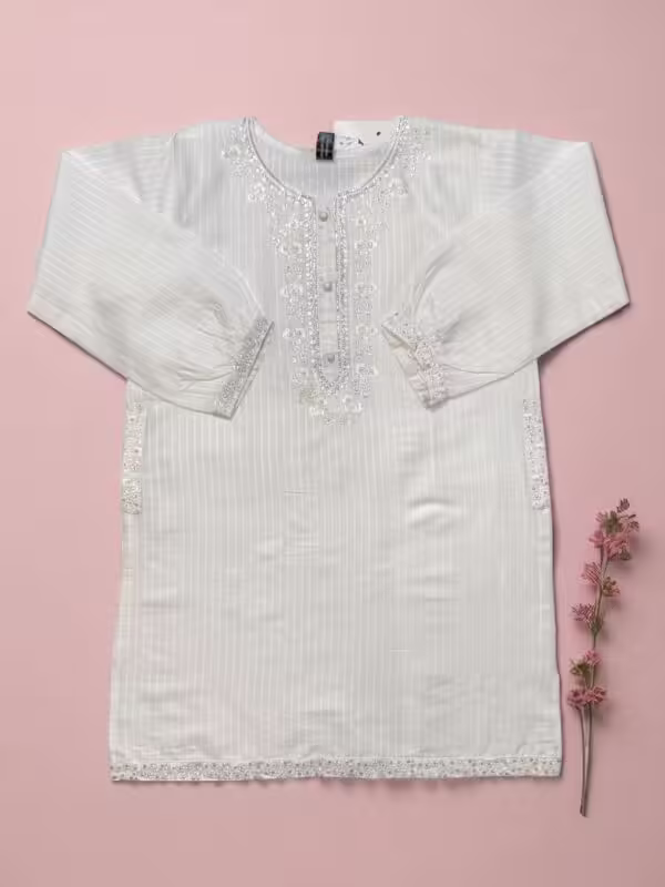 Crisp White Cotton Embroidered Top