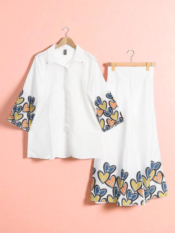 Chic 2-Piece Printed Shirt & Palazzo Set