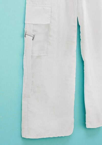 Crisp White Premium Grip Cargo Trousers - Image 3