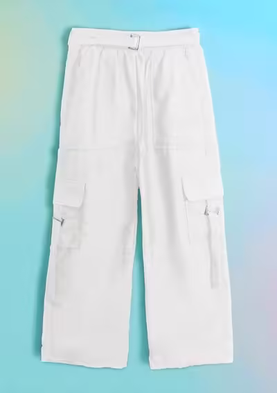 Crisp White Premium Grip Cargo Trousers