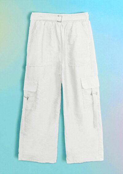 Crisp White Premium Grip Cargo Trousers