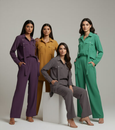Regal Purple Georgette 2-Piece Shirt & Palazzo Set - Image 6
