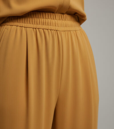 Vibrant Mustard Yellow Georgette 2-Piece Shirt & Palazzo Set - Image 5