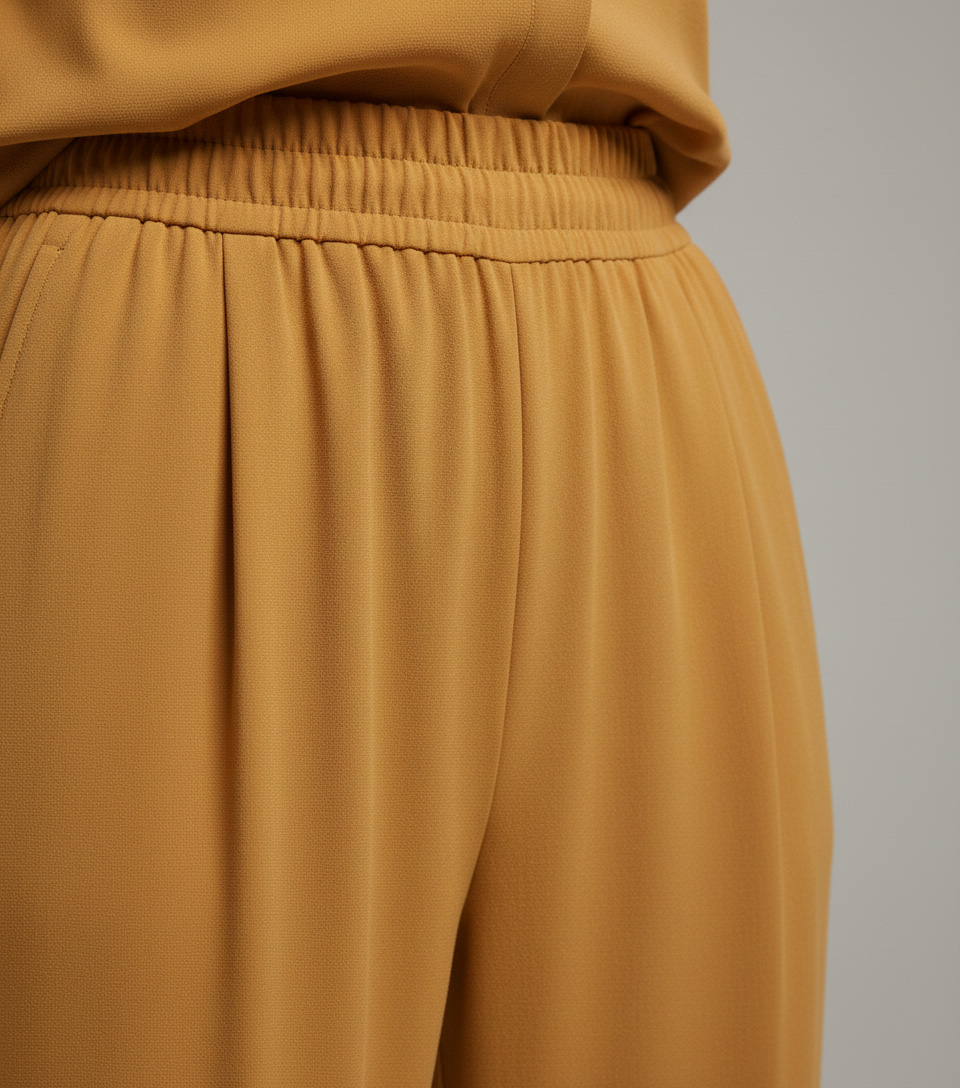 Vibrant Mustard Yellow Georgette 2-Piece Shirt & Palazzo Set - Image 5