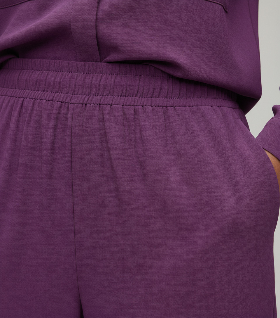 Regal Purple Georgette 2-Piece Shirt & Palazzo Set - Image 4
