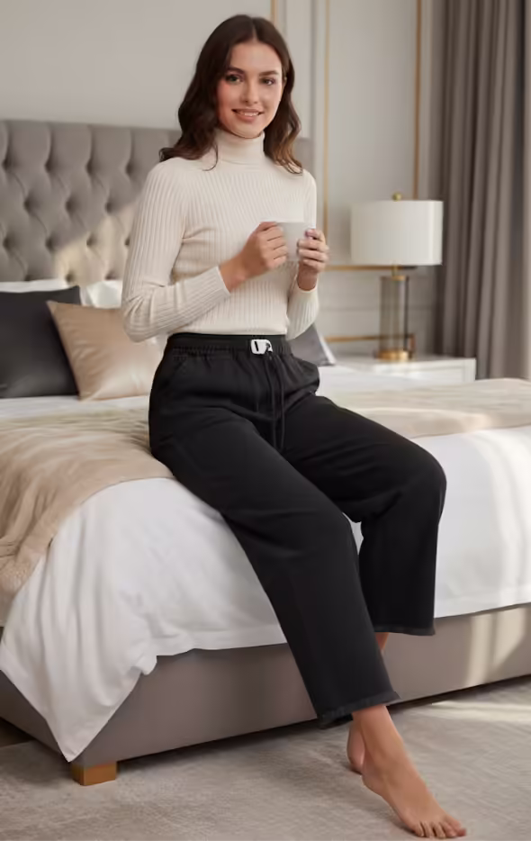 Classic Black Denim Trousers - Image 2