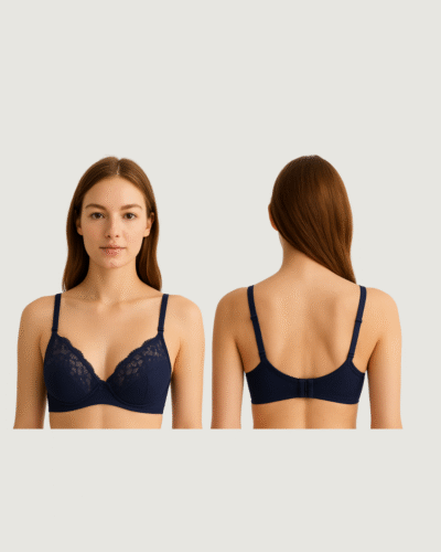 Super Fancy Net Half Cup Lycra Bra - Image 5