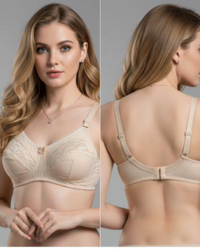 Super Fancy Net Half Cup Lycra Bra Skin - Image 3