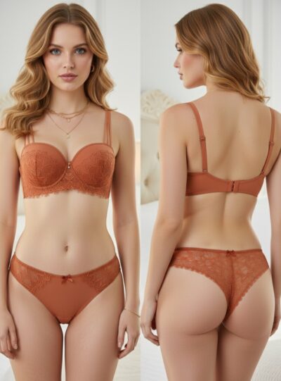 Vibrant Orange Padded Seamless Bra - Image 3