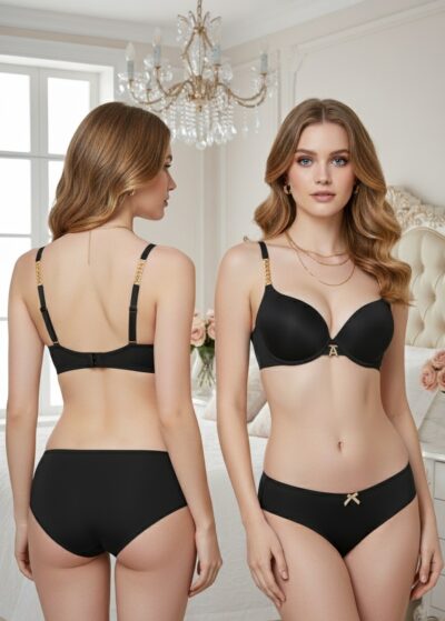 Classic Black Padded Seamless Bra - Image 4