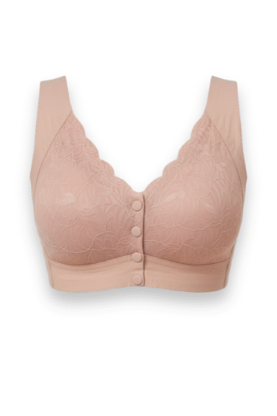 Front Button Padded Bralette Smudge Pink - Image 2