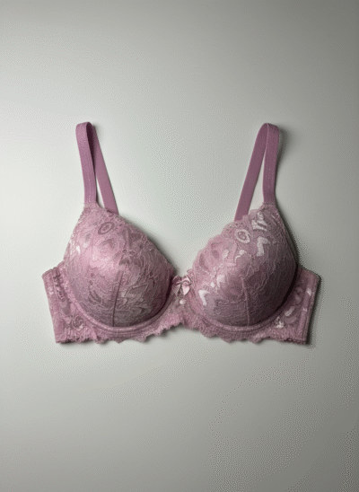 Fancy Net Padded Wired Bra Purple - Image 5