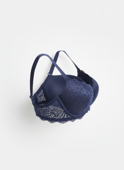 Fancy Net Padded Wired Bra Blue - Image 3