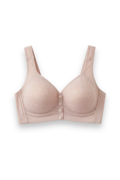 Front Button Padded Bralette Lilac - Image 2