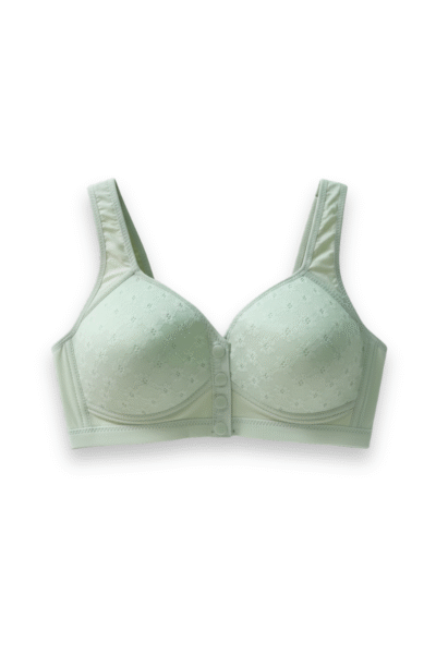Front Button Padded Bralette Sea Green - Image 2