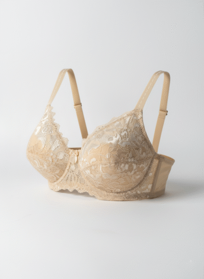 Fancy Net Padded Wired Bra Skin - Image 7