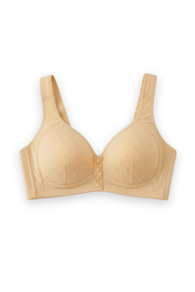 Front Button Paded Bralette Peach Colour - Image 2