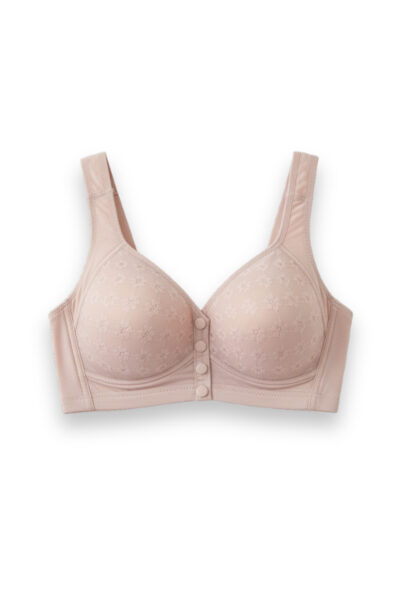 Front Button Padded Bralette Lilac - Image 2