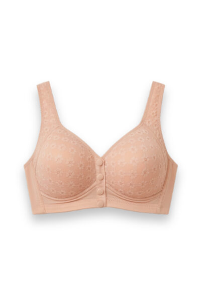 Front Button Padded Bralette Orange - Image 3