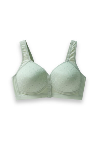 Front Button Padded Bralette Sea Green - Image 2