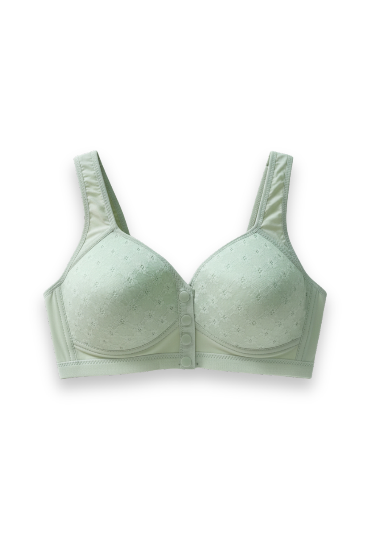 Front Button Padded Bralette Sea Green - Image 2