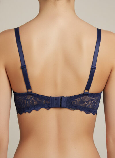 Fancy Net Padded Wired Bra Blue - Image 4