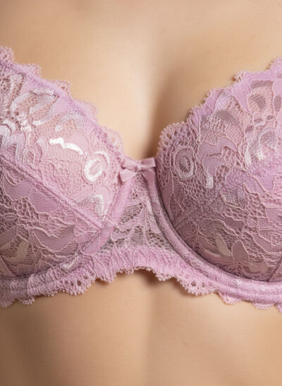 Fancy Net Padded Wired Bra Pink - Image 5