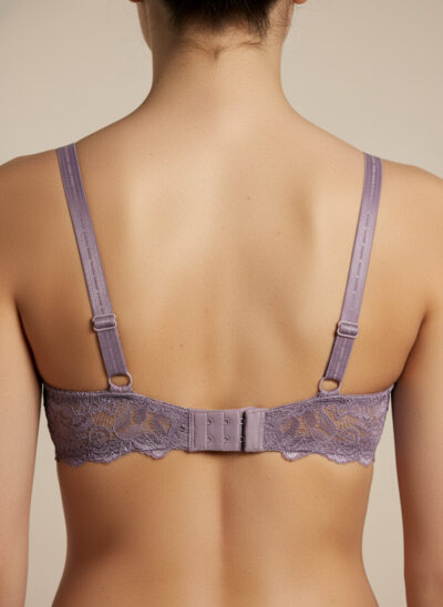 Fancy Net Padded Wired Bra Purple - Image 4